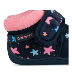 Chaussons Bottine MARINE Fille Motif Etoiles Scratch