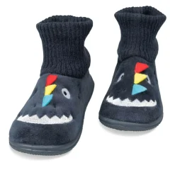 Chaussons Bottine MARINE Garçon Motif Dinosaure A Enfiler