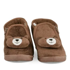 Chaussons Bottine MARRON Garçon Motif Animal Fermeture éclair