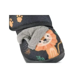 Chaussons Bottine NOIR Garçon Motif Animal Scratch