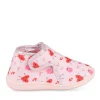 Chaussons Bottine ROSE Fille Motif Coeurs Scratch