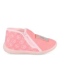 Chaussons Bottine ROSE Fille Motif Carreaux Fermeture éclair