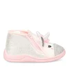 Chaussons Bottine ROSE Fille Motif Licorne Fermeture éclair