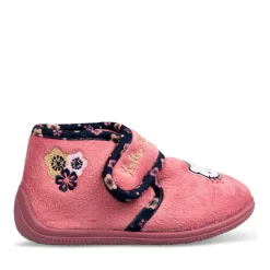 Chaussons Bottine ROSE Fille Motif Uni Scratch