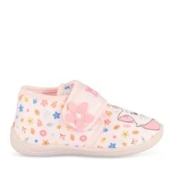 Chaussons Bottine ROSE Fille Motif Fleuri Scratch
