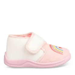 Chaussons Bottine ROSE Fille Motif Uni Scratch