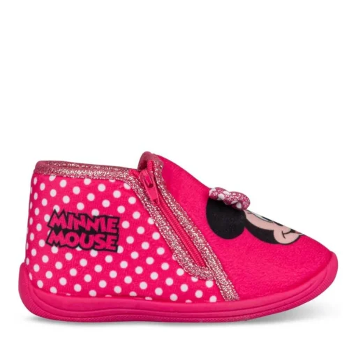 Chaussons Bottine ROSE Fille Motif A Pois Fermeture éclair