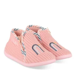 Chaussons Bottine ROSE Fille Motif Uni Fermeture éclair