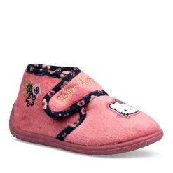 Chaussons Bottine ROSE Fille Motif Uni Scratch