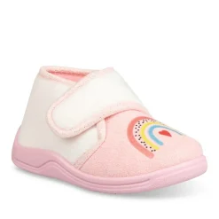 Chaussons Bottine ROSE Fille Motif Uni Scratch