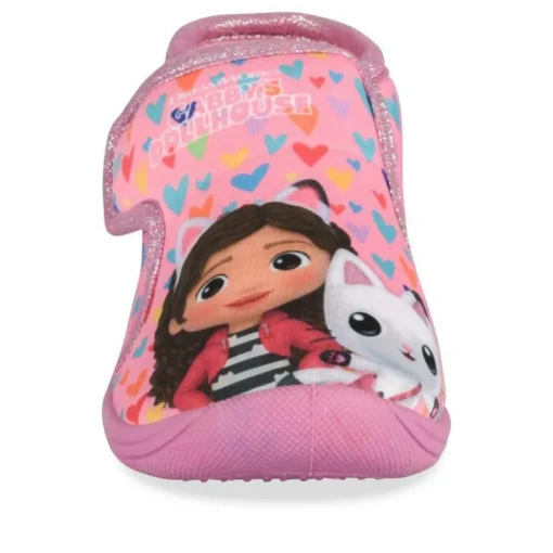 Chaussons Bottine ROSE Fille Motif Coeurs Scratch