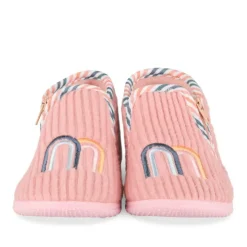 Chaussons Bottine ROSE Fille Motif Uni Fermeture éclair