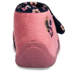 Chaussons Bottine ROSE Fille Motif Uni Scratch