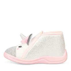 Chaussons Bottine ROSE Fille Motif Licorne Fermeture éclair