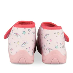 Chaussons Bottine ROSE Fille Motif Licorne Scratch