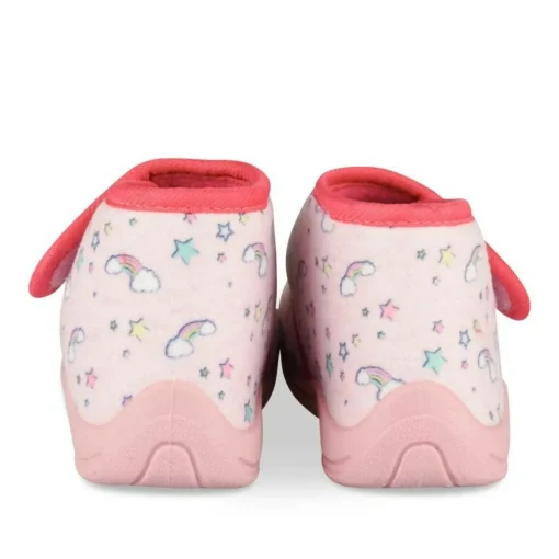 Chaussons Bottine ROSE Fille Motif Licorne Scratch
