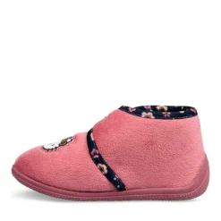 Chaussons Bottine ROSE Fille Motif Uni Scratch