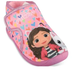 Chaussons Bottine ROSE Fille Motif Coeurs Scratch