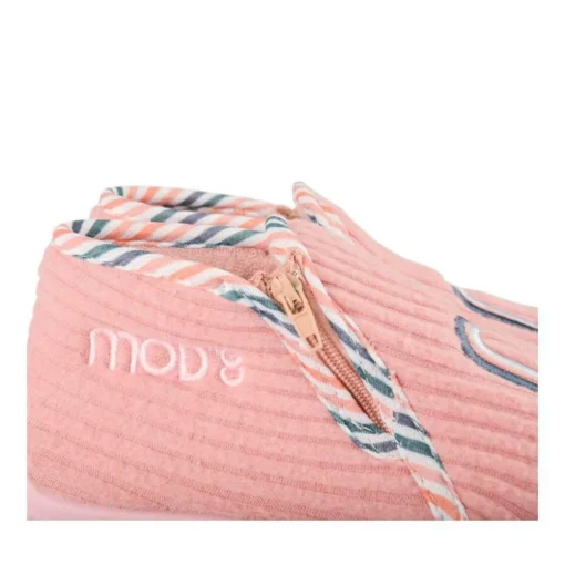 Chaussons Bottine ROSE Fille Motif Uni Fermeture éclair
