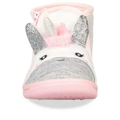 Chaussons Bottine ROSE Fille Motif Licorne Fermeture éclair