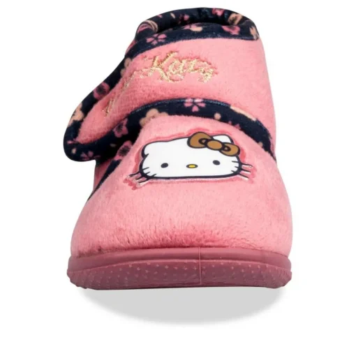 Chaussons Bottine ROSE Fille Motif Uni Scratch