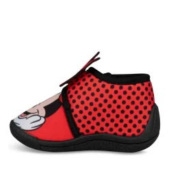 Chaussons Bottine ROUGE Fille Motif A Pois Scratch