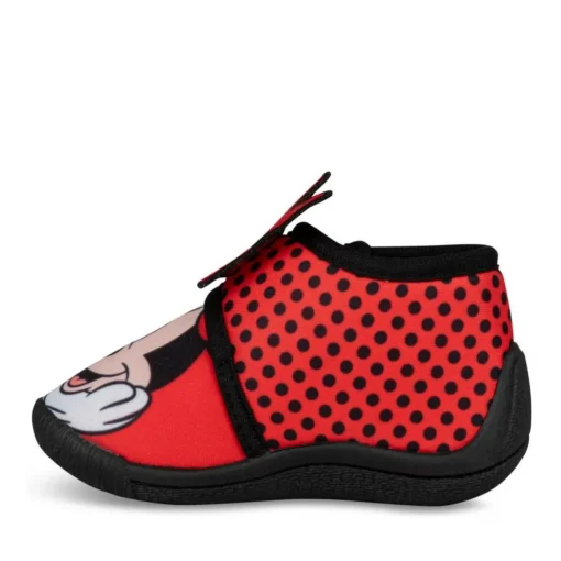 Chaussons Bottine ROUGE Fille Motif A Pois Scratch