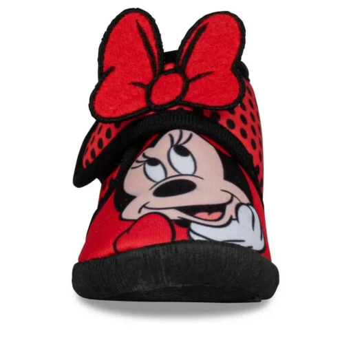 Chaussons Bottine ROUGE Fille Motif A Pois Scratch