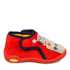 Chaussons Bottine ROUGE Garçon Scratch