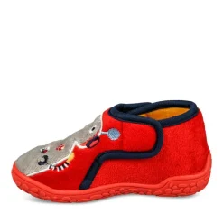 Chaussons Bottine ROUGE Garçon Scratch