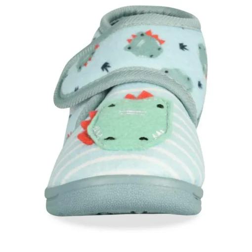 Chaussons Bottine VERT Garçon Motif Dinosaure Scratch