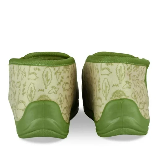 Chaussons Bottine VERT Garçon Motif Dinosaure Fermeture éclair