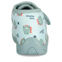 Chaussons Bottine VERT Garçon Motif Dinosaure Scratch