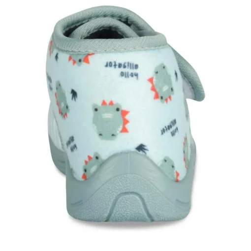 Chaussons Bottine VERT Garçon Motif Dinosaure Scratch
