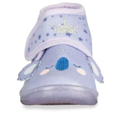 Chaussons Bottine VIOLET Fille Motif Etoiles Scratch