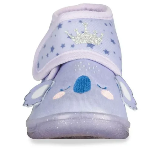 Chaussons Bottine VIOLET Fille Motif Etoiles Scratch