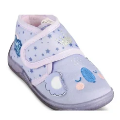 Chaussons Bottine VIOLET Fille Motif Etoiles Scratch