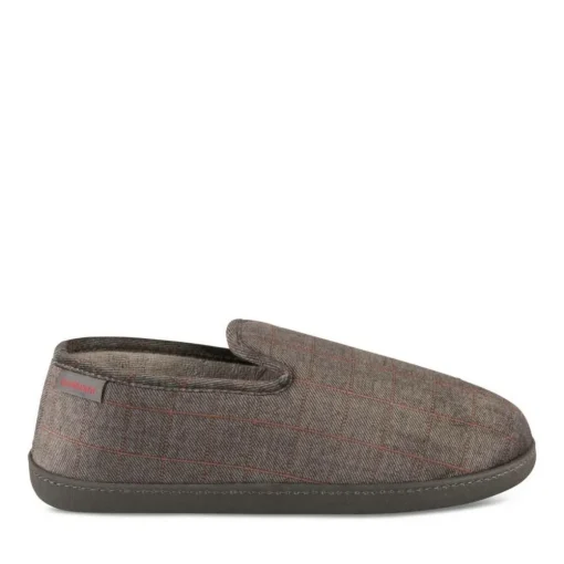 Chaussons Charentaise GRIS Homme Motif Carreaux A Enfiler