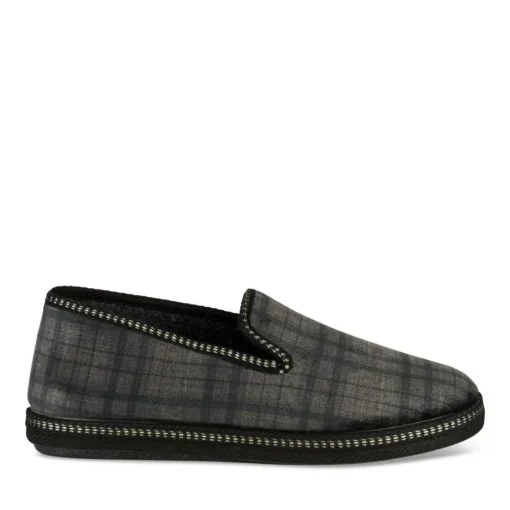 Chaussons Charentaise GRIS Homme Motif Uni A Enfiler