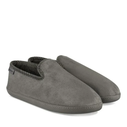 Chaussons Charentaise GRIS Homme Motif Uni A Enfiler