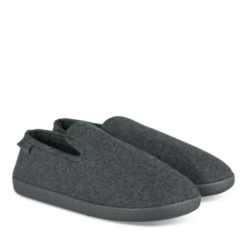 Chaussons Charentaise GRIS Homme Motif Uni A Enfiler