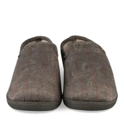 Chaussons Charentaise GRIS Homme Motif Carreaux A Enfiler