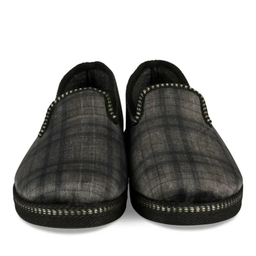 Chaussons Charentaise GRIS Homme Motif Uni A Enfiler