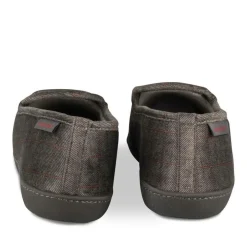 Chaussons Charentaise GRIS Homme Motif Carreaux A Enfiler