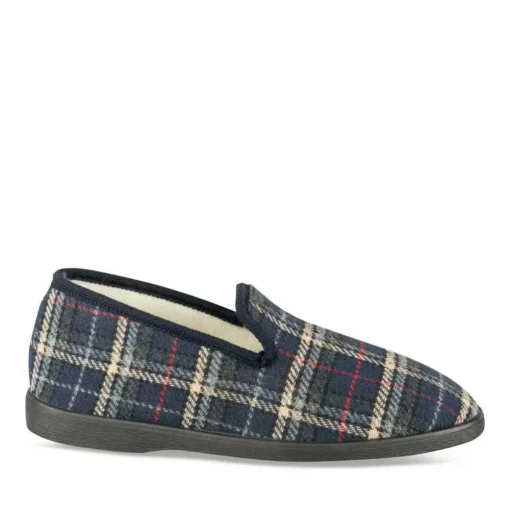 Chaussons Charentaise MARINE Homme Motif Uni A Enfiler