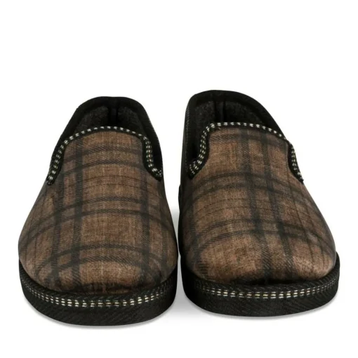 Chaussons Charentaise MARRON Homme Motif Uni A Enfiler