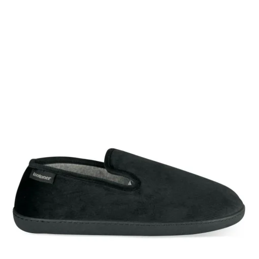 Chaussons Charentaise NOIR Homme Motif Uni A Enfiler