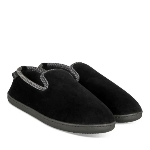 Chaussons Charentaise NOIR Homme Motif Uni A Enfiler