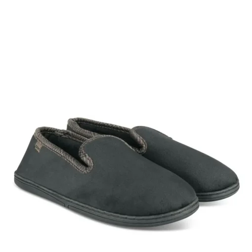 Chaussons Charentaise NOIR Homme Motif Uni A Enfiler