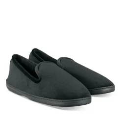 Chaussons Charentaise NOIR Homme Motif Uni A Enfiler